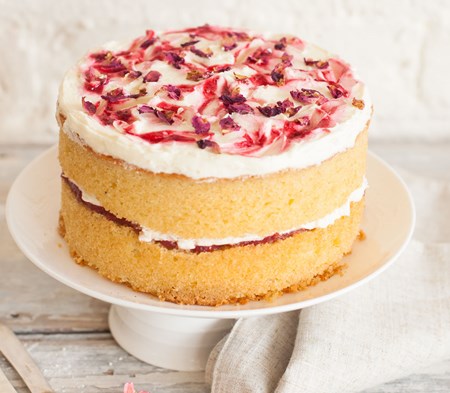 Geranium & Raspberry Victoria Sandwich Cake