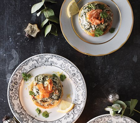 Smoked Trout & Creamed Spinach Tarts