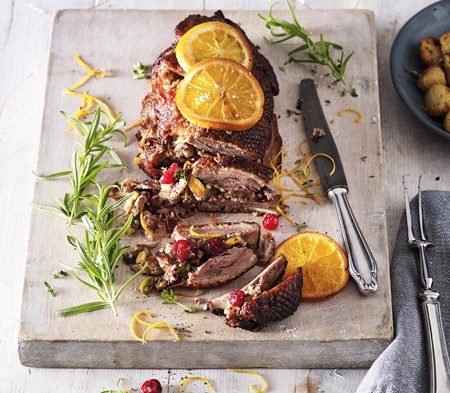 Roast Duck with Cranberry Stuffing
