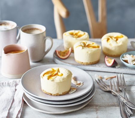 Mango & Passionfruit Cheesecakes