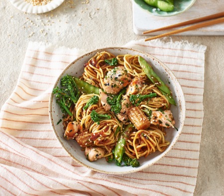 Teriyaki Salmon Noodles