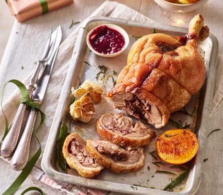 Whole Stuffed Duck with a Cherry & Marsala Jus