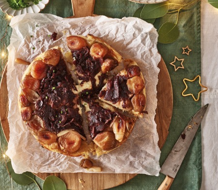 Caramelised Shallot, Celeriac & Stilton Tarte Tatin