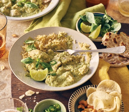 Green Thai Chicken Curry with Coconut & Lime Leaf Rice
