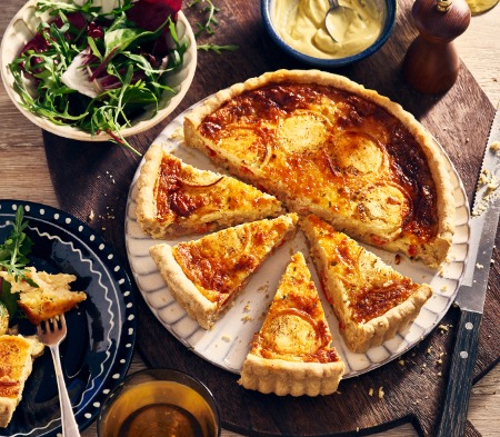 Roasted Pepper & Goat's Cheese Quiche Roasted Pepper & Goat's Cheese Quiche