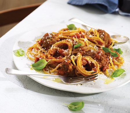 Meatballs served with spaghetti Meatballs served with spaghetti