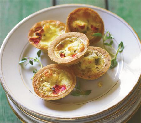 Goats Cheese, Red Pepper and Thyme Canapes
