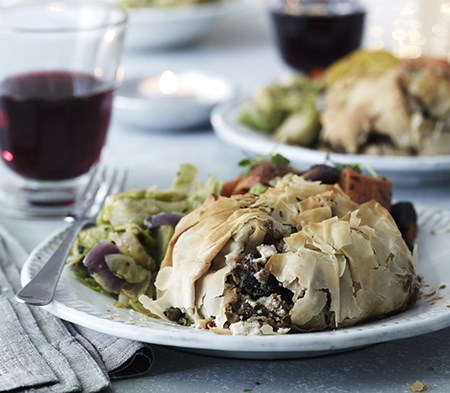 Goats Cheese and Mushroom Filo Parcels