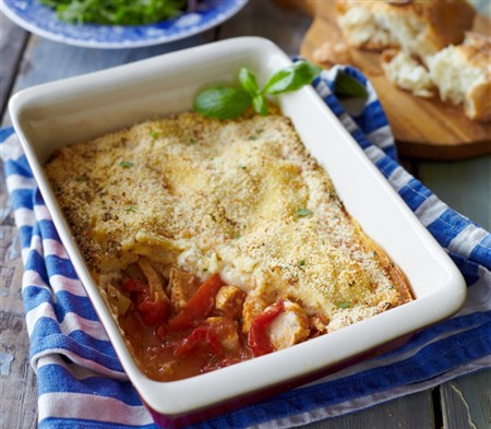 Lasagne with Chicken & Sweet Red Peppers